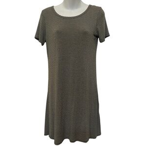 Olivia Rae Women's Striped Soft Casual Jersey T-Shirt Dress Size M
